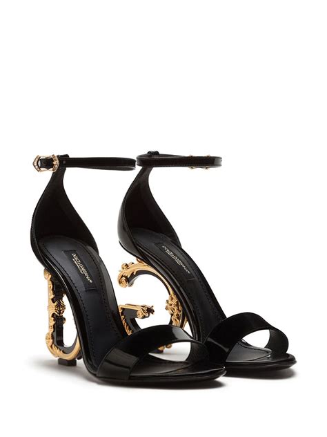 Dolce & Gabbana Baroque DG 105mm Leather Sandals 